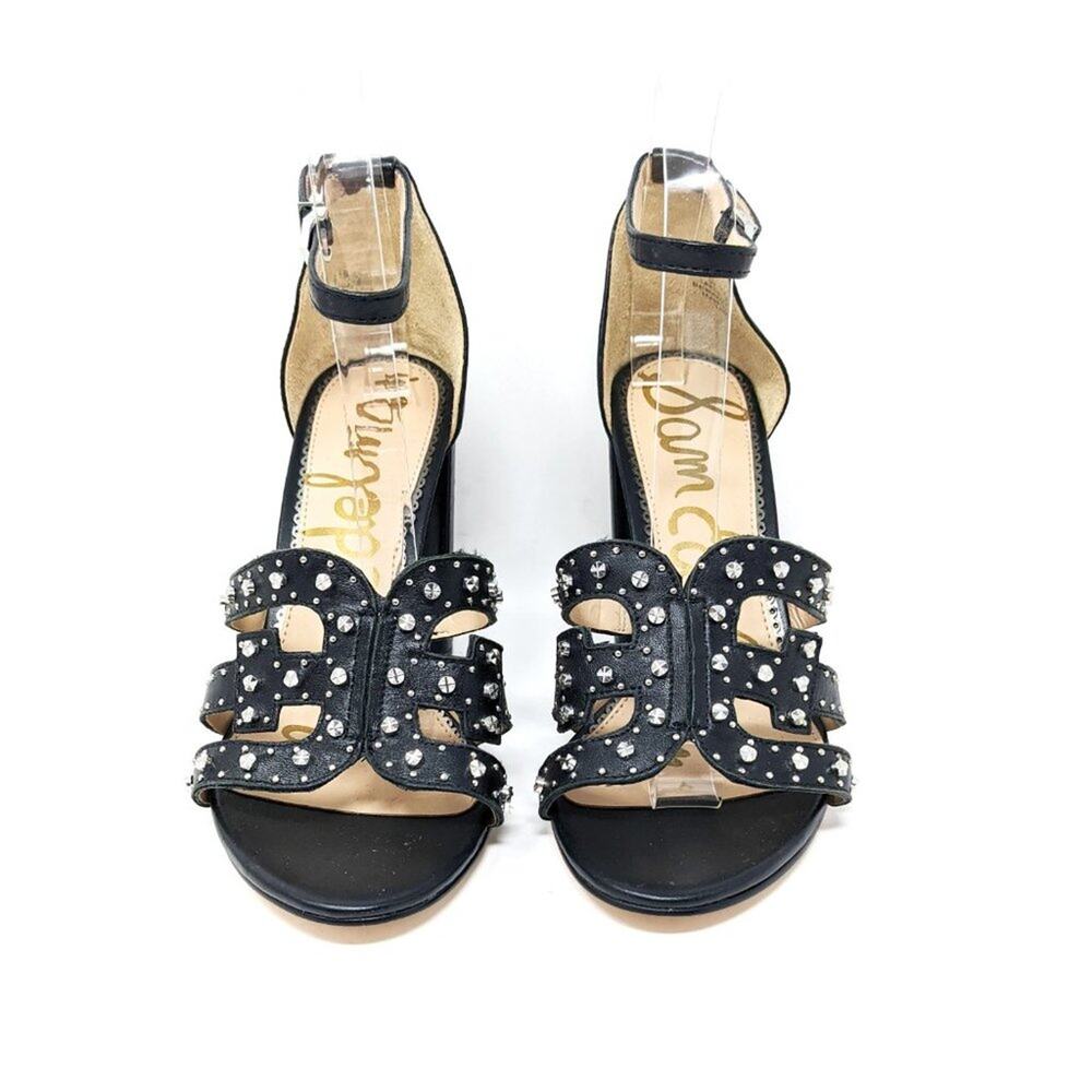 Sam Edelman Shoes Womens 9 Heels Yasha Leather Black Studded Pumps Fairy Grunge - Picture 6 of 10
